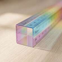 Colorful Ruler Cube Geometry Drawing 2-In-1 Tool, Math Learning Stationery Set, Drawing & Measuring Stationery, Math Teaching Aid, Multi-Functional Plastic Geometric Solid - Multicolor - View 1