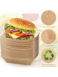 Disposable Serving Trays - Brown - View 5