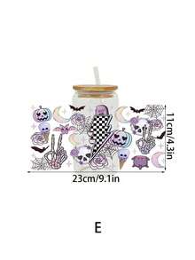 Halloween Cup Stickers Halloween Series Friction Transfer Film Long-Lasting UV DTF Cup Body Stickers Cute Ghost Pumpkin Skull Waterproof Friction Transfer Mug Stickers Decals, Suitable For Cup Handmade DIY, Party Gifts, Autumn Halloween Party Decoration, Autumn Home Decor - Multicolor - View 7
