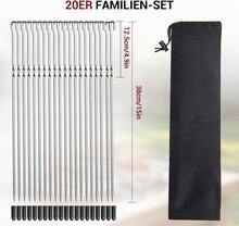 Stainless Steel BBQ Skewers, 20-Piece Set, 38 Cm Long For Meat & Camping Fire - BBQ Skewers - View 5