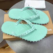 CL Explosion Red Rivet Sole Non-Slip Flat Heel Clip Foot Beach Sandals Outdoor Couples - 薄荷綠 - 查看 6