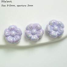20pcs Colorful AB Solid Color Small Flower DIY Transparent Straight Hole Phone Chain Bead Material Phone Case Patch Accessories - Multicolor - View 25