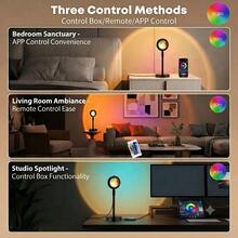 xoddi 1 PCS RGB Sunset Lamp Projector, Remote Dimmable LED Night Light, Aesthetic Ambient Lighting For Bedroom Living Room, Holiday Gift For Halloween, Thanksgiving, Christmas - Multicolor - View 2