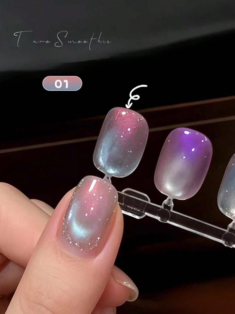 10ml Esmalte de uñas de gel ojo de gato Aurora Milkshake de verano popular y soñador 2026 nuevo efecto hielo transparente blanqueador sexy con cuentas de vidrio para arte de uñas