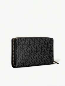 Michael Kors Dompet Ponsel Logo Khas Jet Set Ukuran Besar, Tas Pergelangan Tangan Kulit, Dompet Koin Modis, Cocok untuk Berbelanja, Dompet Hadiah untuk Wanita - Hitam - View 3