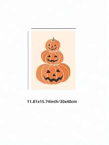 1pc Frameless Jack-O-Lantern Wall Art Halloween Pumpkin Pattern Home Decor Printable Aesthetic Apartment Living Room Bedroom Back To School Funky Posters Dorm Essentials - Jack-o'-lantern - View 15