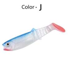 5pcs 10cm Silicone Soft Bait Paddle Tail Swimbait Artificial Fishing Lure For Walleye Bass Pike Tackle T-Tail Swimbait - Multicolor - View 9