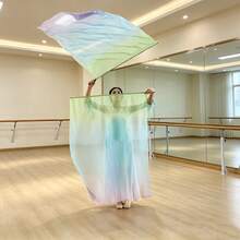 2 Sets Chiffon Worship Flags, Used For Church Worship Dance Flags, With Telescopic Pole And Semi-Circular Angel Wings Dance Props, Suitable For Outdoor Stage Performance And Religious Activities - Multicolor - View 2