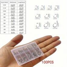 100/200/300/400/500pcs Of Circular Fishing Hook Set, Fishing Gear Accessories - Black - View 3