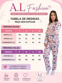 Full Soft Fleece Printed Pajama Set SHIPPED RANDOMLY BASED ON STOCK AVAILABILITY - 各種各樣的 - 查看 1