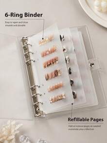 Premium 6-Page Foldable Thick Transparent Nail Polish Display Book, Heavy-Duty Press-On Nails Storage Book For Salons, Sophisticated Nail Art Style Collection Book For Collectors, Nail Art Storage & Display, Nail Supplies, Nail Organzier - Multicolor - View 8
