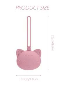 PopLittleOne 1pc Cartoon Cat Shaped Baby Silicone Pacifier Holder Portable Pacifier Storage Case Soft Soother Container Infant Daily Use Nipple Accessories - Multicolor - View 11