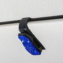 Car Sun Visor Mount Fashion Glasses Clip Holder Rhinestone Bracket Portable Fashion Glasses Crystal Clip Decoration Accessories - A - View 8