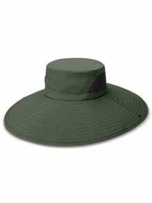 1 buah Topi Matahari Bertepi Lebar 6 Inci, Topi Ember Luar Ruangan Unisex, Cocok untuk Mendaki, Pantai, Memancing, dan Aktivitas Lainnya - Hijau Tentara - View 2