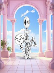 1件時尚精緻 Truth & Justice 串珠吊墜，適合女性手鍊 DIY 與日常裝飾，女孩飾品配件 - 真理與公平 - 查看 7