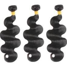 Body Wave Bundles Human Hair Brazilian Hair Weave Bundles 3 Bundle Human Hair Extensions Natural Colored Hair Tissage - Natural Black - View 15