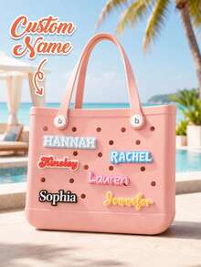 1/3/5/8/10/15pcs Personalized Acrylic Letter Name Decorative Buckle, Custom Acrylic Name Letter Shoe Charm,Suitable For Daily, Graduation, Wedding - Multicolor - View 15