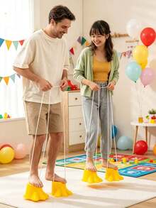 2pcs/Set - Outdoor Party Game Stilts, Sensory Integration Equipment, Balance Training, Home Outdoor Sports, Smiling Face Stilts - View 2