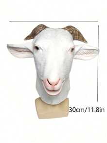 1pc Halloween Simulation Goat Latex Mask Animal Party Funny Cosplay Props - Multicolor - View 4