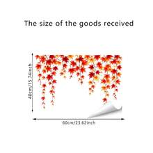 1pc Reusable PVC Autumn Maple Leaf Vine Window Decal, Double-Sided Visible Static Cling Glass Sticker, Suitable For Living Room, Kitchen And Home Glass Door Decoration - Multicolor - View 6