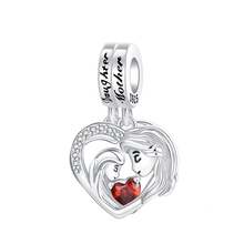 1Pc Pink Mother'S Day Gift Love Best Mom Daughter Hug Mom Pendant Charm Fit Original Bracelet Necklace Silver Plated Beads For Diy Jewelry Making Gift - Silver - View 15