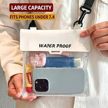 1pc New Large Capacity Waterproof Phone Pouch, Beach Crossbody Storage Bag, Touchscreen Underwater Photography Sealed Bag, Rafting Waterproof Case - Multicolor - View 2