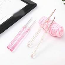 7件組透明塑膠手柄鉤針套組，手工編織工具，2-5mm | 配備鉤針，適用於毛衣、鉤編編織、針線活、成人手工藝、刺繡、縫紉與DIY項目 - 均碼 - 查看 3