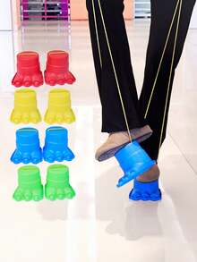 2pcs/Set - Outdoor Party Game Stilts, Sensory Integration Equipment, Balance Training, Home Outdoor Sports, Smiling Face Stilts - View 3