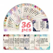 New 36pcs Inspirational Affirmation Cards, Minimalist Watercolor Style Text Cards, Single-Sided Printed Cards, Blank Back For Custom Writing, Holiday Gift Cards/Valentine's Day Gift Cards. - Multicolor - View 9