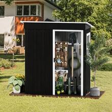 Stylish Modern Metal Garden Shed – 152.4 * 91.44 Cm Waterproof Galvanized Steel Storage Unit With Clear Window, Smooth Sliding Door, Secure Lock & Lean-To Design For Patio, Backyard Or Outdoor Utility Use – Compact, Rust-Resistant, Easy Assembly, Spa - 256.03*173.43*228.6cm - View 10