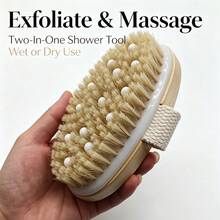 Solid Wood Body Massage Brush For Bath And Shower, Home Use Wooden Massage Point Relaxing Soothing Tool - Apricot - View 1
