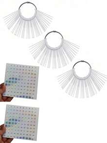 50/100/150pcs Transparent Rectangular & Fan-Shaped Nail Polish Color Display Cards With Metal Rings, Acrylic Nail Polish Color Sticks, Suitable For Nail Salons And DIY Home Practice - Multicolor - View 11