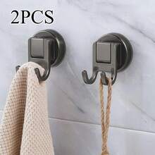 2/4 pièces Crochets à ventouse, Crochets muraux sans perçage pour salle de bain, cuisine, porte, carrelage, verre, capacité de charge de 5 lbs, amovibles et réutilisables (transparent) - Multicolore - Voir 13