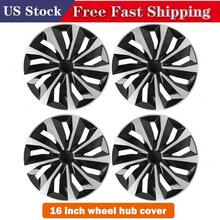 4‑Pack 16‑Inch Car Hubcaps Wheel Cover Set, Shock‑Resistant Durable PP Plastic Replacement Hub Caps, Stylish Exterior Wheel Trim Accessory Compatible With 16‑Inch Steel Wheels, Auto Wheel Decoration For Daily Vehicle Exterior Upgrade - A - View 1