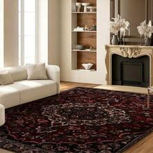 Dark Red Vintage Bohemian Paisley Pattern Living Room Area, Decorative Flooring, Suitable For Living Rooms, Bedrooms, Dining Rooms, Studies, Kitchens, And Also Suitable For Halloween And Other Holiday Decorations. Lightweight - 1PC - View 5