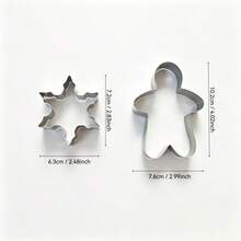Weihnachtskeksausstecher Set, Edelstahl Metall Ausstecher, Lebkuchenmann, Schneemann, Schneeflocke, Weihnachtsmütze Formen, geeignet für Feiertagsgebrauch, Edelstahl Keksausstecher Set, geeignet für Winterfeiertagsbacken - Übersicht 10