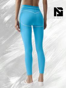 Airbrush High-Waist 7/8 Heart Throb Legging - 天藍色/白色 - 查看 2