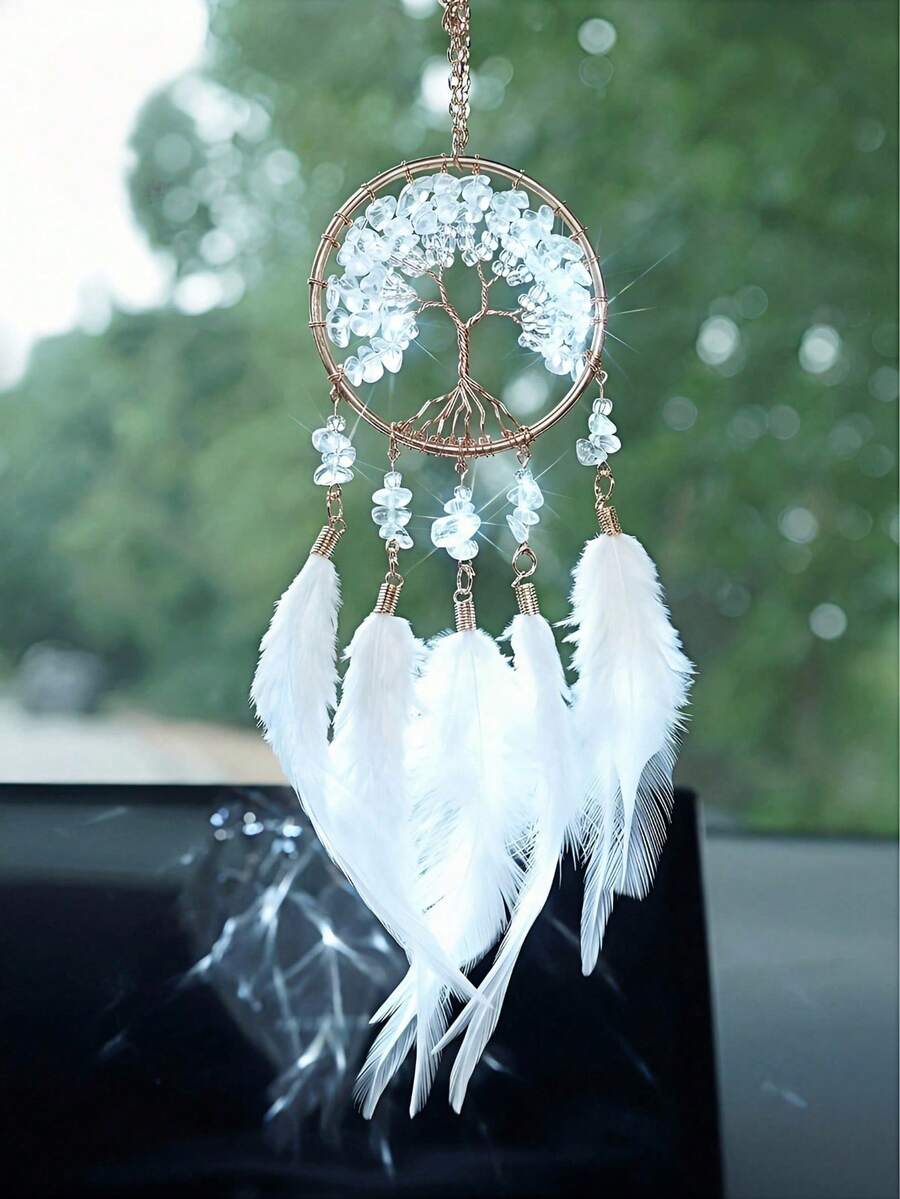 Haus Hana 1件水晶生命之树汽车挂件，奢华简约汽车挂饰，女士独特礼物