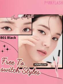 PINKFLASH 0.6g All-Day Wear Liquid Eyeliner, Fully Waterproof, Sweat-Proof And Oil-Proof Formula, Resistant To Tears, Sweat And Sebum, Smooth Application, No Skipping, No Pulling On Eyelids - #B01 BLACK - View 2