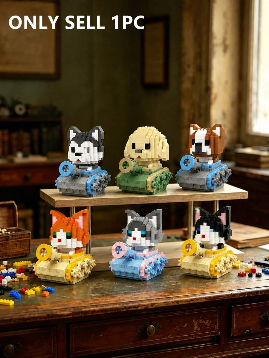 Cartoon niedliche Haustiere Hund Husky 372 Stücke/Golden Retriever 358 Stücke/Bulldogge 368 Stücke/Haustier Katze orangefarbene Katze 356 Stücke/Ragdoll Katze 370 Stücke/Kuh Katze 356 Stücke kreative DIY Bauklötze Modell Schreibtisch Dekoration Geburtstagsgeschenk Weihnachtsgeschenk - Verschiedenfarbig - Übersicht 1