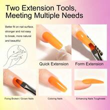 0.5oz Neon 6-Color Polymer Nail Extension Gel Tool Set, Includes Green, Orange And Purple Polymer Nail Gel, And Fast-Curing Nail Extension Gel, Suitable For Salon And Home Nail Design - Multicolor - View 10