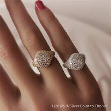 VKHK 1pc Luxurious Fully Rhinestone Decorated Artificial Zirconia Accent Single Ring, Suitable For Women Wedding Wear And Gift - Diamond Ring - View 2