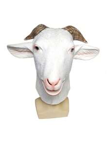 1pc Halloween Simulation Goat Latex Mask Animal Party Funny Cosplay Props - Multicolor - View 1