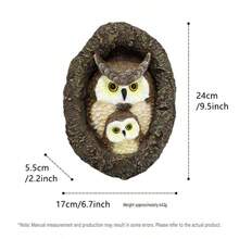 1pc/3pcs Garden Resin Statue Set, Angel Wing Dog, Fishing Gnome, Parent-Child Owl Sculptures, Waterproof Outdoor Decor, Suitable For Yard, Patio, Tree Trunk, Bonsai And Lawn Micro Landscape Decoration - Fun Ornament - View 10