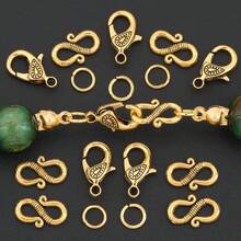 200pcs/230pcs DIY Zinc Alloy Jewelry Clasp Parts Set, Includes Water Drop Pattern Lobster Clasp, Embossed S-Shaped Hook, Jump Rings, Suitable For Handmade Braided DIY Bracelets, Necklaces, Anklets End Connectors, Pendant Chain End Clasps, Open Connector Rings, Bag Charms, DIY Jewelry Making Accessories Materials - Lobster Claw Clasp & S-hook & Jump Ring - View 11