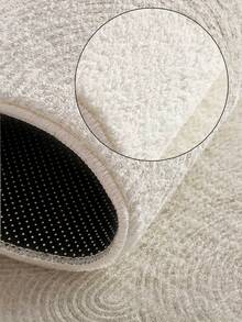 1 pieza Alfombra con patrón de anillo blanco para sala de estar, adecuada para cocina, comedor, dormitorio, decoración de habitación festiva, interior/exterior, oficina, vestíbulo, felpudo antideslizante, alfombra de baño, pasillo, área de estudio y juegos. - Blanco - Ver 3