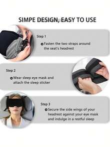 2-In-1 Travel Sleep Set, Detachable Memory Foam Neck Pillow/3D Eye Mask, Neck Support, Comfortable Breathable No Pressure On Eyes, Portable Lightweight, Universal For Airplane High-Speed Train Car Nap, Essential For Business Trip Travel, Sleep Aid Product, Great Gift Choice - Multicolor - View 3