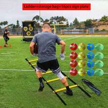 1 Set (36/18/14/12/8/4/2 buah) Perlengkapan Latihan Sepak Bola; Termasuk Tangga Lompat Tali 6 Bagian yang Dapat Diatur Sepanjang 3 Meter; Dilengkapi dengan Cakram Penanda Latihan Sepak Bola; Cocok untuk Latihan Kecepatan dan Kelincahan, Produk Pendukung Sepak Bola, Aksesoris Sepak Bola untuk Olahraga Anak Laki-laki. - MultiWarna - View 18