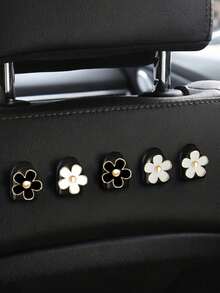 2 piezas de ganchos adhesivos mini para coche, ganchos de almacenamiento con forma de flor para el salpicadero y uso doméstico, adecuados para colgar bolsos, llaves y otros accesorios decorativos interiores - A - Ver 7