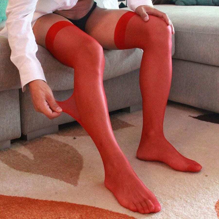 Men's Over-The-Knee Socks - Pure Black Over-The-Knee Socks, Suitable For Cosplay And Casual Wear, Lightweight And Comfortable, Perfect For Themed Events